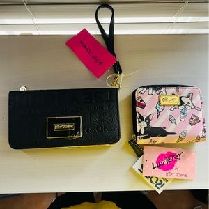 BETSEY JOHNSON WALLET BUNDLE! CHECKBOOK WALLET & PUPPY FOLDING WALLET!